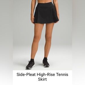 Lululemon side pleats Black High-Rise Tennis Skirt